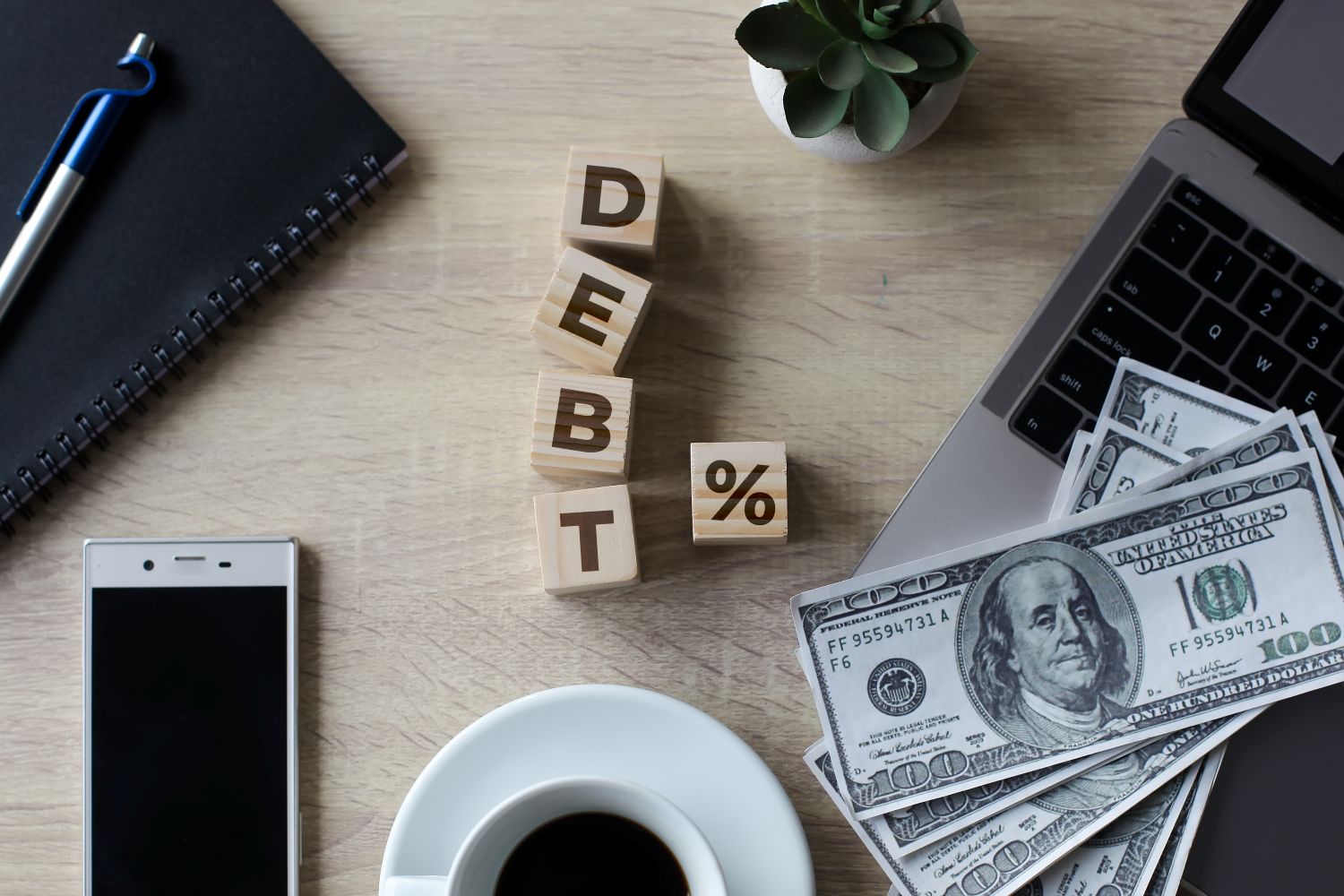 debt inscription surrounded by dollars